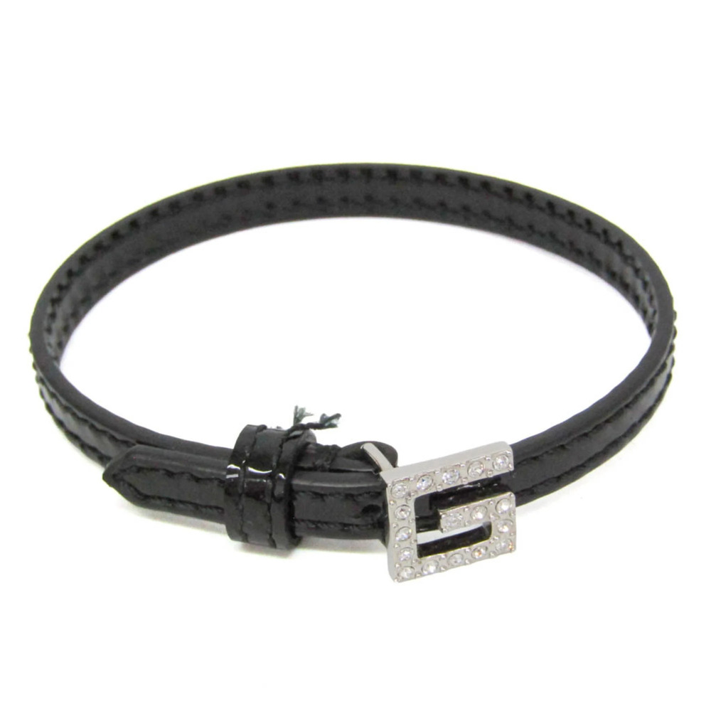 Gucci Square G Patent Leather Bracelet 623237 Leather,Metal Rhinestone Bangle...